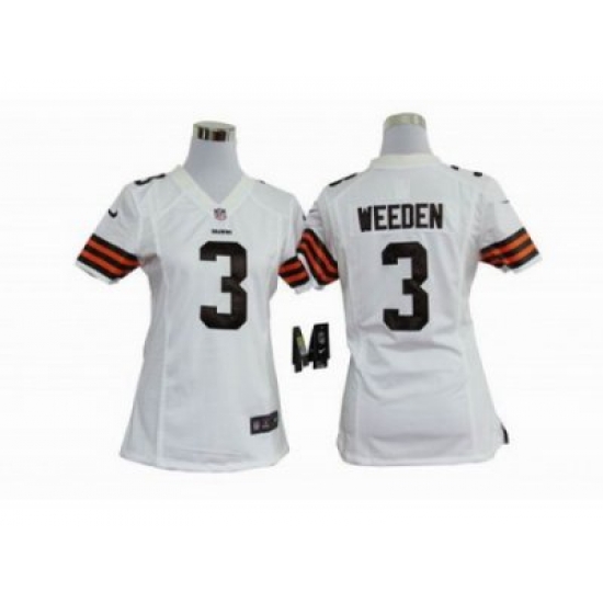 Nike Women NFL Cleveland Browns #3 Brandon Weeden white Jerseys Nike Women NFL Cleveland Browns #3 Brandon Weeden white Jerseys