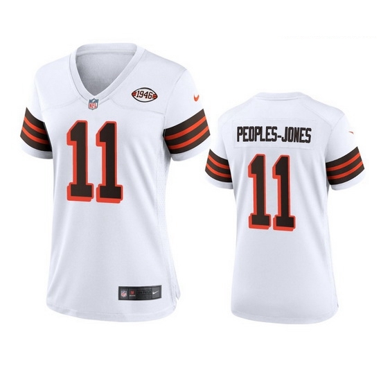 Women Cleveland Browns 11 Donovan Peoples Jones Nike 1946 Collection Alternate Game Limited NFL Jersey White Women Cleveland Browns 11 Donovan Peoples Jones Nike 1946 Collection Alternate Game Limited NFL Jersey White
