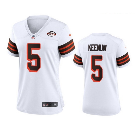 Women Cleveland Browns 5 Case Keenum Nike 1946 Collection Alternate Game Limited NFL Jersey White Women Cleveland Browns 5 Case Keenum Nike 1946 Collection Alternate Game Limited NFL Jersey White