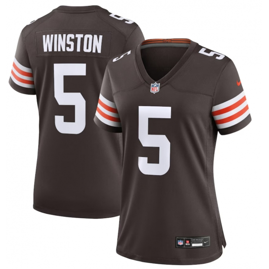 Women Cleveland Browns 5 Jameis Winston Brown Vapor Limited Stitched Football Jersey Women Cleveland Browns 5 Jameis Winston Brown Vapor Limited Stitched Football Jersey