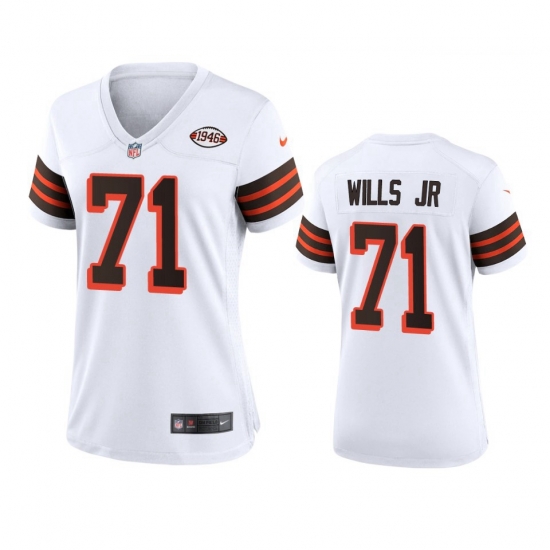 Women Cleveland Browns 71 Jedrick Wills Jr Nike 1946 Collection Alternate Game Limited NFL Jersey White Women Cleveland Browns 71 Jedrick Wills Jr Nike 1946 Collection Alternate Game Limited NFL Jersey White