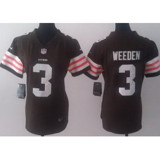 Women Nike Cleveland Browns 3 Brandon Weeden Brown NFL Jerseys Women Nike Cleveland Browns 3 Brandon Weeden Brown NFL Jerseys