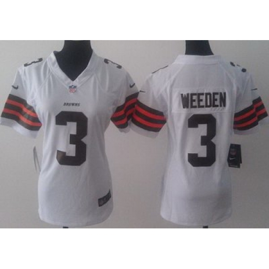 Women Nike Cleveland Browns 3 Brandon Weeden White NFL Jerseys Women Nike Cleveland Browns 3 Brandon Weeden White NFL Jerseys