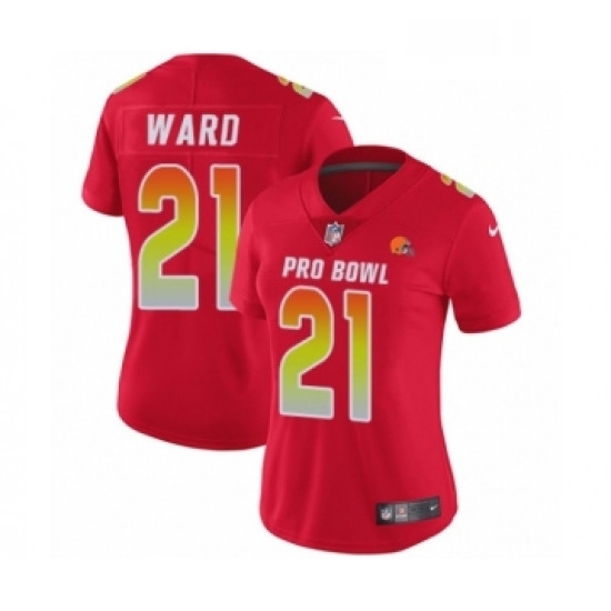Womens Nike Cleveland Browns 21 Denzel Ward Limited Red AFC 2019 Pro Bowl NFL Jersey Womens Nike Cleveland Browns 21 Denzel Ward Limited Red AFC 2019 Pro Bowl NFL Jersey
