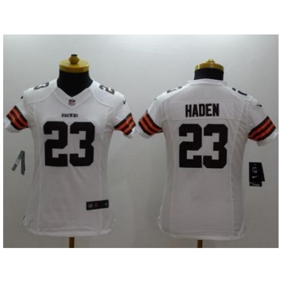 Women's Nike Cleveland Browns #23 Joe Haden White Stitched NFL Limited Jersey Women's Nike Cleveland Browns #23 Joe Haden White Stitched NFL Limited Jersey