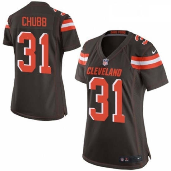 Womens Nike Cleveland Browns 31 Nick Chubb Game Brown Team Color NFL Jersey Womens Nike Cleveland Browns 31 Nick Chubb Game Brown Team Color NFL Jersey