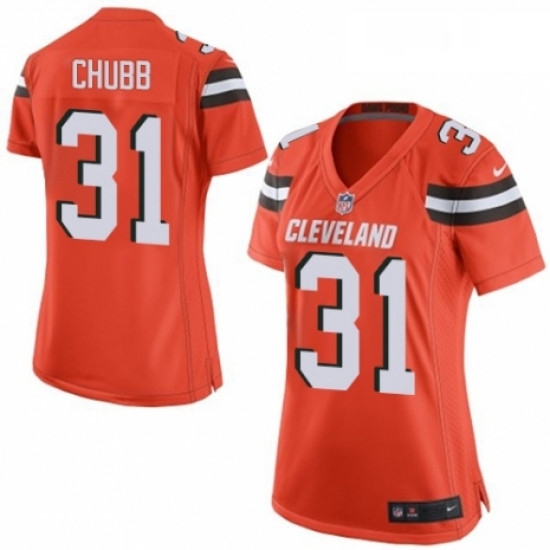 Womens Nike Cleveland Browns 31 Nick Chubb Game Orange Alternate NFL Jersey Womens Nike Cleveland Browns 31 Nick Chubb Game Orange Alternate NFL Jersey