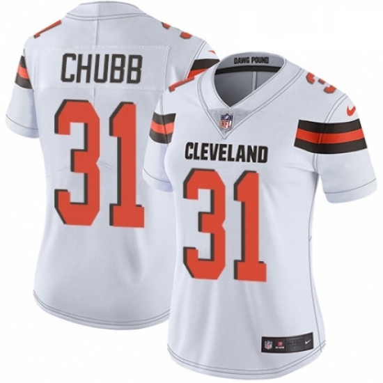 Womens Nike Cleveland Browns 31 Nick Chubb White Vapor Untouchable Limited Player NFL Jersey Womens Nike Cleveland Browns 31 Nick Chubb White Vapor Untouchable Limited Player NFL Jersey