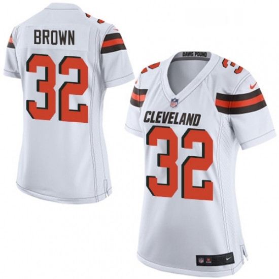 Womens Nike Cleveland Browns 32 Jim Brown Game White NFL Jersey Womens Nike Cleveland Browns 32 Jim Brown Game White NFL Jersey