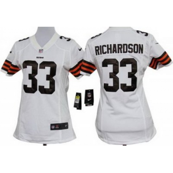 Women's Nike Cleveland Browns 33# Trent Richardson White Nike NFL Jerseys Women's Nike Cleveland Browns 33# Trent Richardson White Nike NFL Jerseys