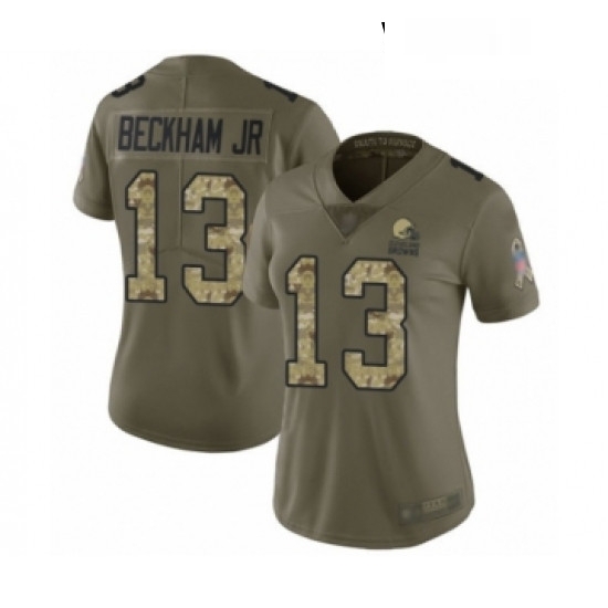 Womens Odell Beckham Jr Limited Olive Camo Nike Jersey NFL Cleveland Browns 13 2017 Salute to Service Womens Odell Beckham Jr Limited Olive Camo Nike Jersey NFL Cleveland Browns 13 2017 Salute to Service