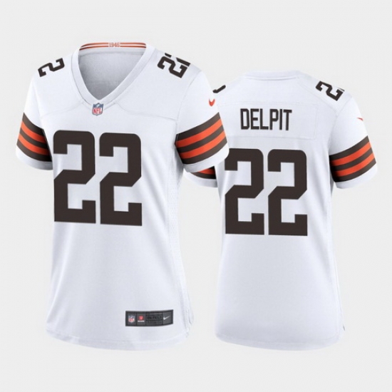 women grant delpit cleveland browns white game jersey women grant delpit cleveland browns white game jersey