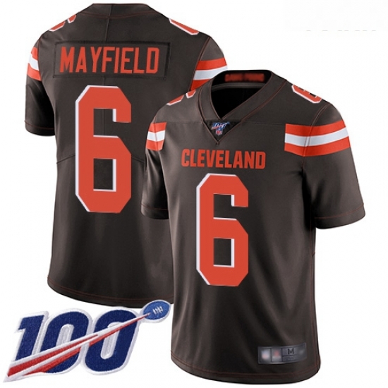 Browns #6 Baker Mayfield Brown Team Color Youth Stitched Football 100th Season Vapor Limited Jersey Browns #6 Baker Mayfield Brown Team Color Youth Stitched Football 100th Season Vapor Limited Jersey