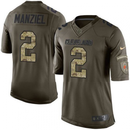 Nike Browns #2 Johnny Manziel Green Youth Stitched NFL Limited Salute to Service Jersey Nike Browns #2 Johnny Manziel Green Youth Stitched NFL Limited Salute to Service Jersey