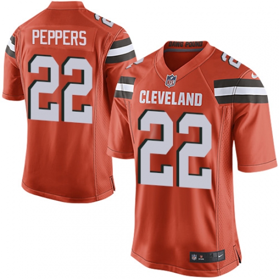 Nike Browns #22 Jabrill Peppers Orange Alternate Youth Stitched NFL New Elite Jersey Nike Browns #22 Jabrill Peppers Orange Alternate Youth Stitched NFL New Elite Jersey