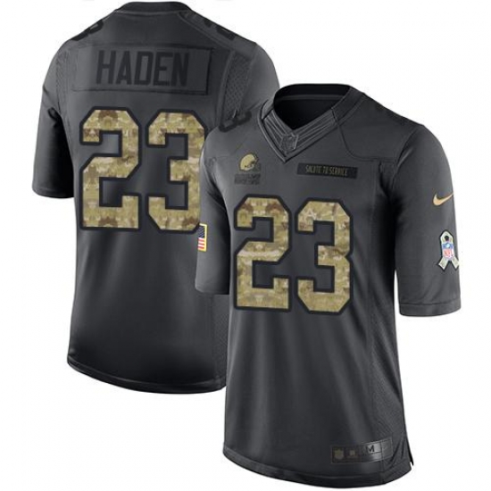 Nike Browns #23 Joe Haden Black Youth Stitched NFL Limited 2016 Salute to Service Jersey Nike Browns #23 Joe Haden Black Youth Stitched NFL Limited 2016 Salute to Service Jersey