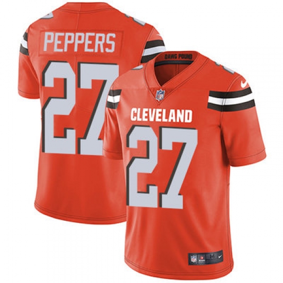 Nike Browns #27 Jabrill Peppers Orange Alternate Youth Stitched NFL Vapor Untouchable Limited Jersey Nike Browns #27 Jabrill Peppers Orange Alternate Youth Stitched NFL Vapor Untouchable Limited Jersey