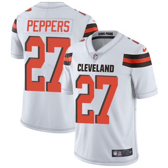 Nike Browns #27 Jabrill Peppers White Youth Stitched NFL Vapor Untouchable Limited Jersey Nike Browns #27 Jabrill Peppers White Youth Stitched NFL Vapor Untouchable Limited Jersey