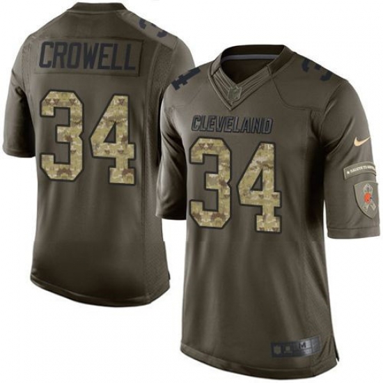 Nike Browns #34 Isaiah Crowell Green Youth Stitched NFL Limited Salute to Service Jersey Nike Browns #34 Isaiah Crowell Green Youth Stitched NFL Limited Salute to Service Jersey