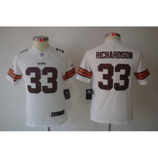 Nike Youth NFL Cleveland Browns #33 Trent Richardson White LIMITED Jerseys