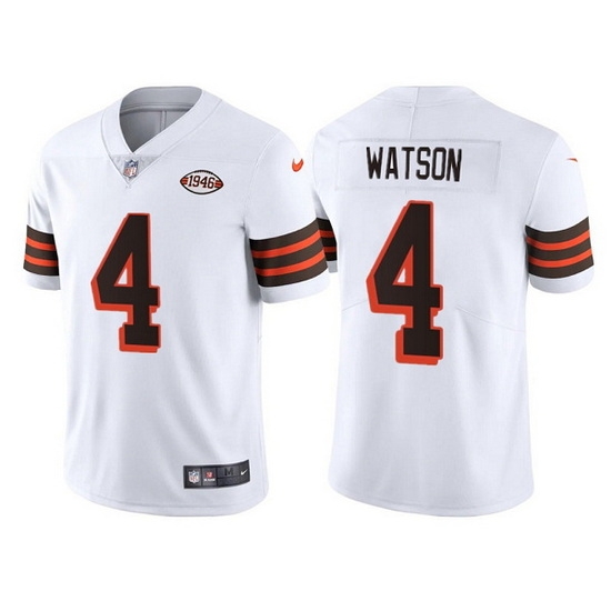 Youth Cleveland Browns 4 Deshaun Watson White 1946 Collection Vapor Untouchable Limited Stitched Jersey Youth Cleveland Browns 4 Deshaun Watson White 1946 Collection Vapor Untouchable Limited Stitched Jersey