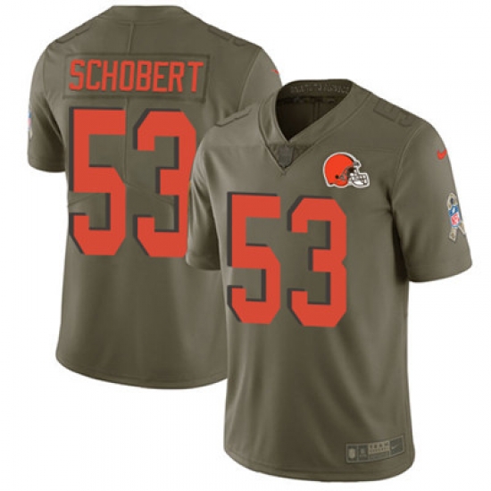 Youth Nike Browns #53 Joe Schobert Olive Stitched NFL Limited 2017 Salute to Service Jersey Youth Nike Browns #53 Joe Schobert Olive Stitched NFL Limited 2017 Salute to Service Jersey