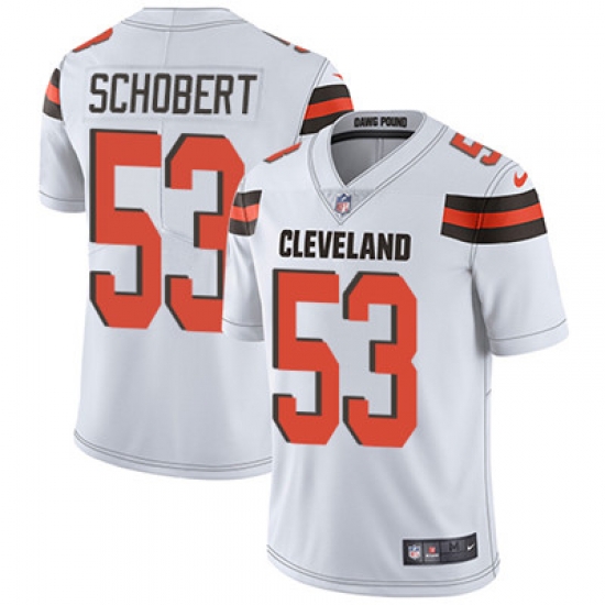 Youth Nike Browns #53 Joe Schobert White Stitched NFL Vapor Untouchable Limited Jersey Youth Nike Browns #53 Joe Schobert White Stitched NFL Vapor Untouchable Limited Jersey