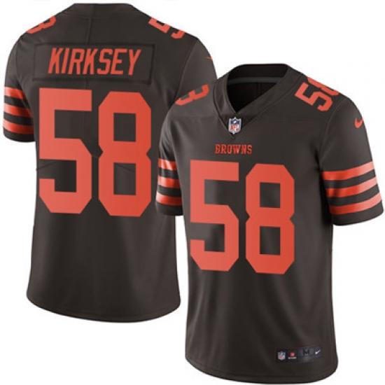Youth Nike Browns #58 Christian Kirksey Brown Stitched NFL Limited Rush Jersey Youth Nike Browns #58 Christian Kirksey Brown Stitched NFL Limited Rush Jersey