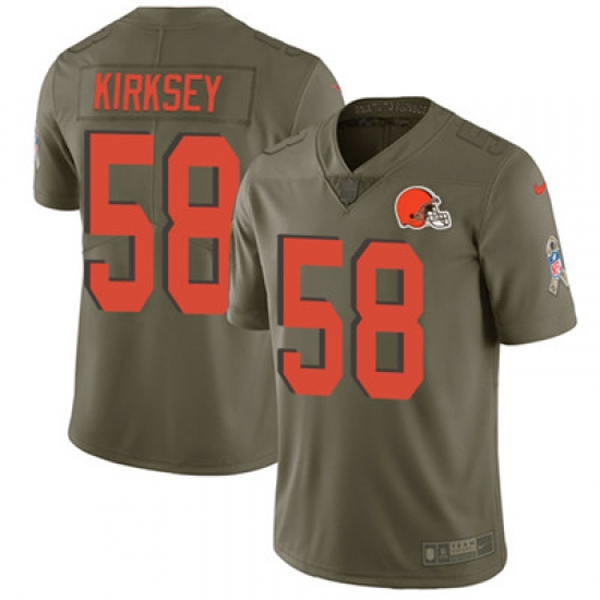 Youth Nike Browns #58 Christian Kirksey Olive Stitched NFL Limited 2017 Salute to Service Jersey Youth Nike Browns #58 Christian Kirksey Olive Stitched NFL Limited 2017 Salute to Service Jersey