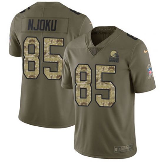 Youth Nike Browns #85 David Njoku Olive Camo Stitched NFL Limited 2017 Salute to Service Jersey Youth Nike Browns #85 David Njoku Olive Camo Stitched NFL Limited 2017 Salute to Service Jersey
