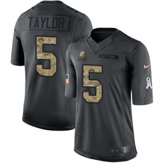 Youth Nike Cleveland Browns 5 Tyrod Taylor Limited Black 2016 Salute to Service NFL Jersey Youth Nike Cleveland Browns 5 Tyrod Taylor Limited Black 2016 Salute to Service NFL Jersey