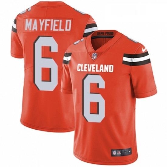 Youth Nike Cleveland Browns 6 Baker Mayfield Orange Alternate Vapor Untouchable Limited Player NFL Jersey Youth Nike Cleveland Browns 6 Baker Mayfield Orange Alternate Vapor Untouchable Limited Player NFL Jersey