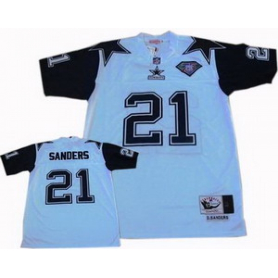 Dallas Cowboys 21 Deion Sanders Throwback Jersey White Dallas Cowboys 21 Deion Sanders Throwback Jersey White