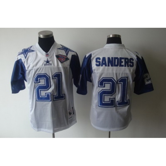 Dallas Cowboys 21 Deion Sanders White Throwback 75th white Dallas Cowboys 21 Deion Sanders White Throwback 75th white