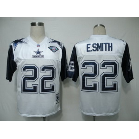 Dallas Cowboys 22 E.SMITH Throwback 75TH white Jerseys