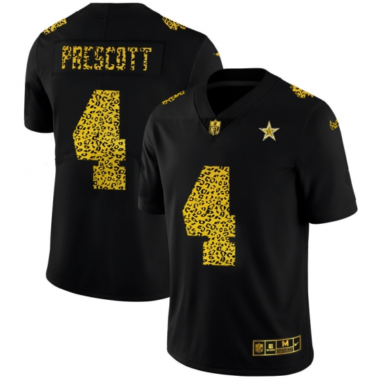 Dallas Cowboys 4 Dak Prescott Men Nike Leopard Print Fashion Vapor Limited NFL Jersey Black Dallas Cowboys 4 Dak Prescott Men Nike Leopard Print Fashion Vapor Limited NFL Jersey Black