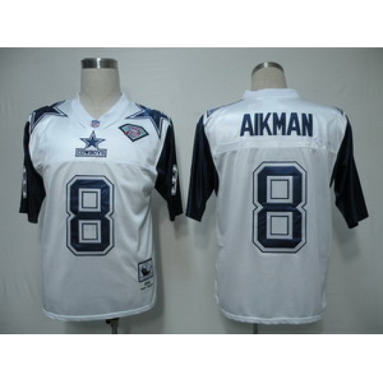 Dallas Cowboys 8 Aikman Throwback 75TH white Jerseys Dallas Cowboys 8 Aikman Throwback 75TH white Jerseys