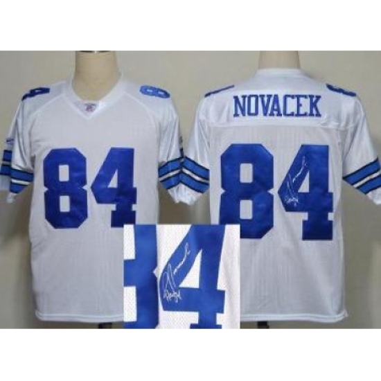 Dallas Cowboys 84 Jay Novacek White Throwback M&N Signed NFL Jerseys Dallas Cowboys 84 Jay Novacek White Throwback M&N Signed NFL Jerseys