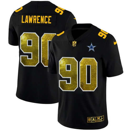 Dallas Cowboys 90 Demarcus Lawrence Men Black Nike Golden Sequin Vapor Limited NFL Jersey Dallas Cowboys 90 Demarcus Lawrence Men Black Nike Golden Sequin Vapor Limited NFL Jersey