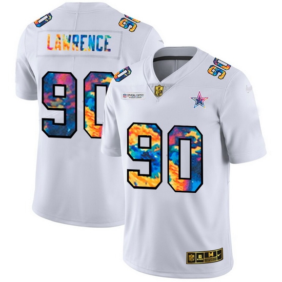 Dallas Cowboys 90 Demarcus Lawrence Men White Nike Multi Color 2020 NFL Crucial Catch Limited NFL Jersey Dallas Cowboys 90 Demarcus Lawrence Men White Nike Multi Color 2020 NFL Crucial Catch Limited NFL Jersey