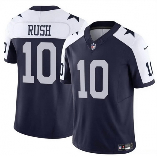 Men Dallas Cowboys 10 Cooper Rush Navy White Thanksgiving Vapor Untouchable Limited Stitched Football Jersey Men Dallas Cowboys 10 Cooper Rush Navy White Thanksgiving Vapor Untouchable Limited Stitched Football Jersey
