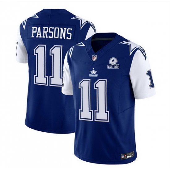 Men Dallas Cowboys 11 Micah Parsons 2023 F U S E Navy With Established In 1960 Patch Stitched Football Jersey Men Dallas Cowboys 11 Micah Parsons 2023 F U S E Navy With Established In 1960 Patch Stitched Football Jersey