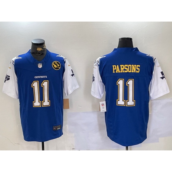 Men Dallas Cowboys 11 Micah Parsons 2024 F U S E Navy Gold With Texas 26 John Madden Patch Stitched Football Jersey Men Dallas Cowboys 11 Micah Parsons 2024 F U S E Navy Gold With Texas 26 John Madden Patch Stitched Football Jersey