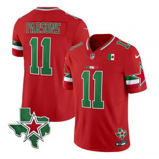 Men Dallas Cowboys 11 Micah Parsons 2024 Mexico Red F U S E Stitched Football Jersey Men Dallas Cowboys 11 Micah Parsons 2024 Mexico Red F U S E Stitched Football Jersey