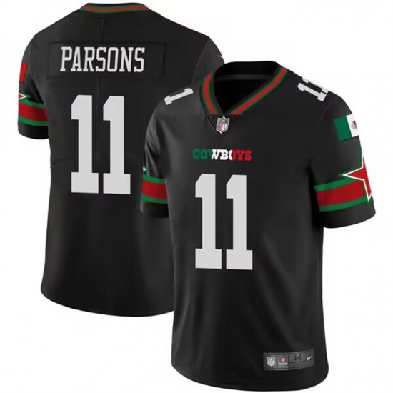 Men Dallas Cowboys 11 Micah Parsons Black Mexico Vapor Limited Stitched Football Jersey Men Dallas Cowboys 11 Micah Parsons Black Mexico Vapor Limited Stitched Football Jersey
