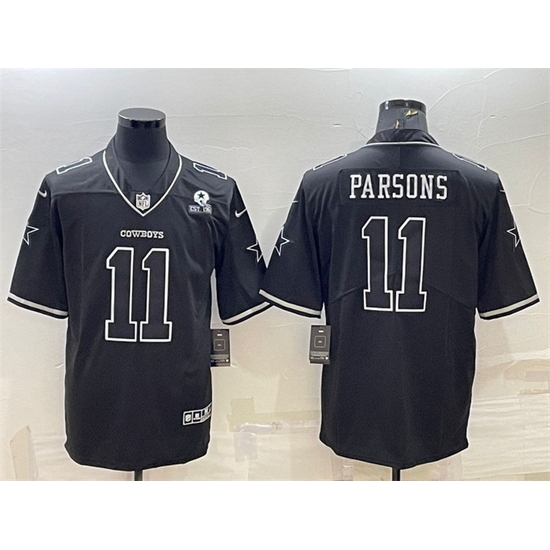 Men Dallas Cowboys 11 Micah Parsons Black With 1960 Patch Limited Stitched Football Jersey Men Dallas Cowboys 11 Micah Parsons Black With 1960 Patch Limited Stitched Football Jersey