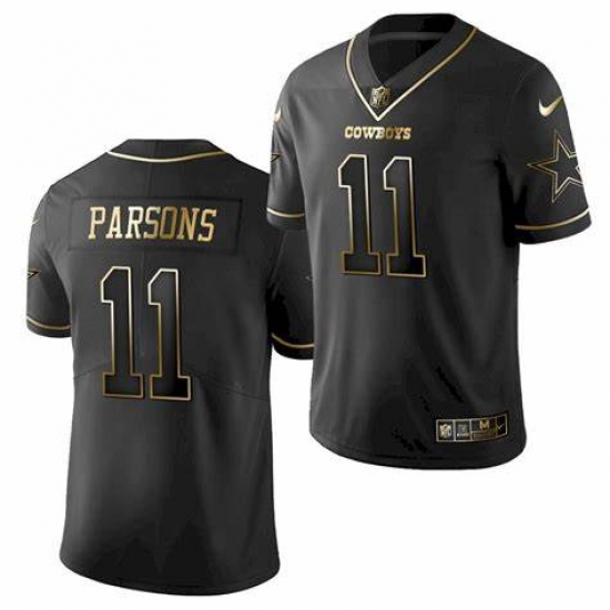 Men Dallas Cowboys #11 Micah Parsons Jersey Black Golden Limited Jersey Men Dallas Cowboys #11 Micah Parsons Jersey Black Golden Limited Jersey