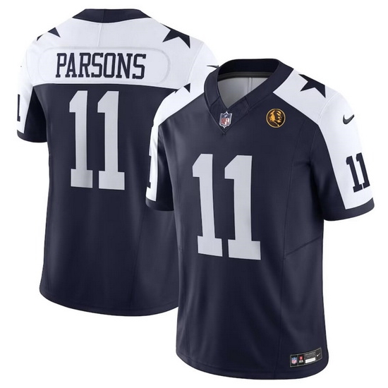 Men Dallas Cowboys 11 Micah Parsons Navy 2023 F U S E With John Madden Patch Thanksgiving Vapor Limited Stitched Football Jersey Men Dallas Cowboys 11 Micah Parsons Navy 2023 F U S E With John Madden Patch Thanksgiving Vapor Limited Stitched Football Jersey