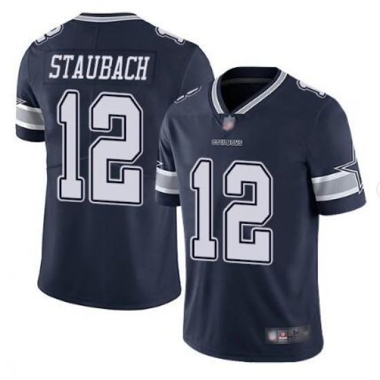 Men Dallas Cowboys 12 Roger Staubach Navy Blue Vapor Untouchable Limited Stitched Football Jersey Men Dallas Cowboys 12 Roger Staubach Navy Blue Vapor Untouchable Limited Stitched Football Jersey