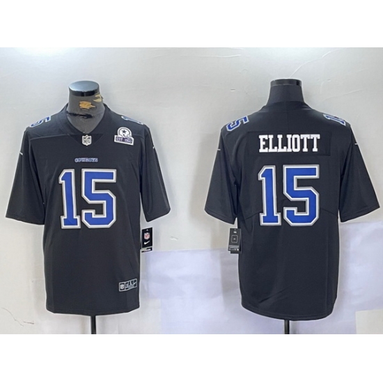 Men Dallas Cowboys 15 Ezekiel Elliott Black Throwback Vapor Untouchable Limited Stitched Football Jersey 2 Men Dallas Cowboys 15 Ezekiel Elliott Black Throwback Vapor Untouchable Limited Stitched Football Jersey 2